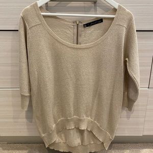 Patterson Kincaid gold chimney sweater EUC